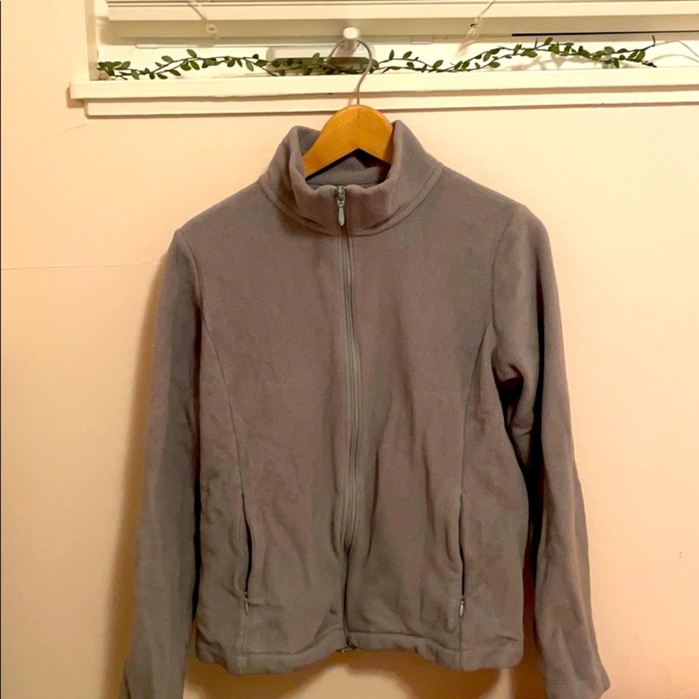 Gray zip up